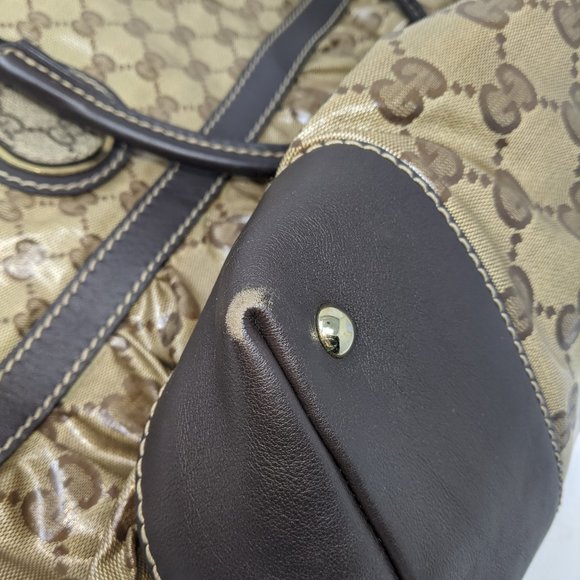 GUCCI Beige & Brown Crystal Shoulder Bag - Picture 10 of 14